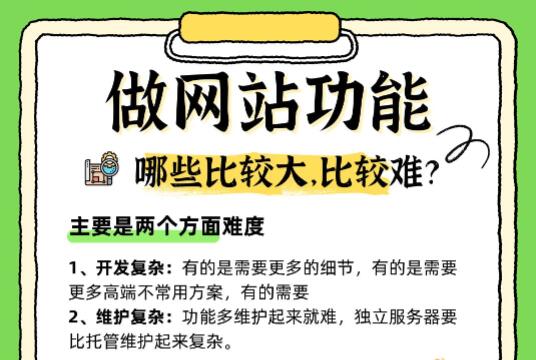 做网站功能,哪些实现难度比较大?成本高?