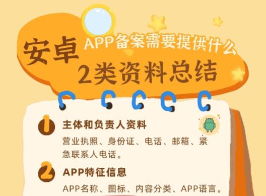 安卓苹果APP备案,需要提供什么资料到ICP备案系统